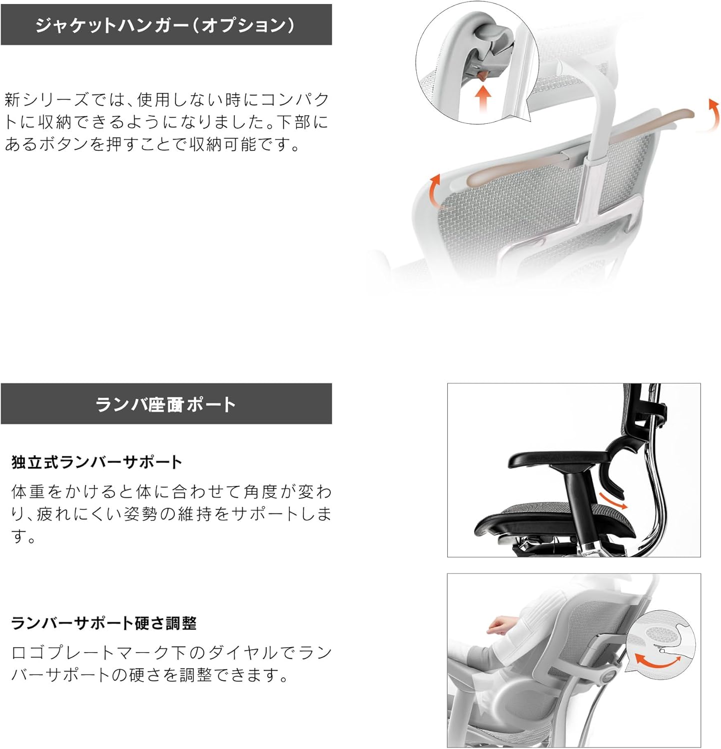 Ergohuman オフィスチェア ヘッドレスト付き 椅子 W009
